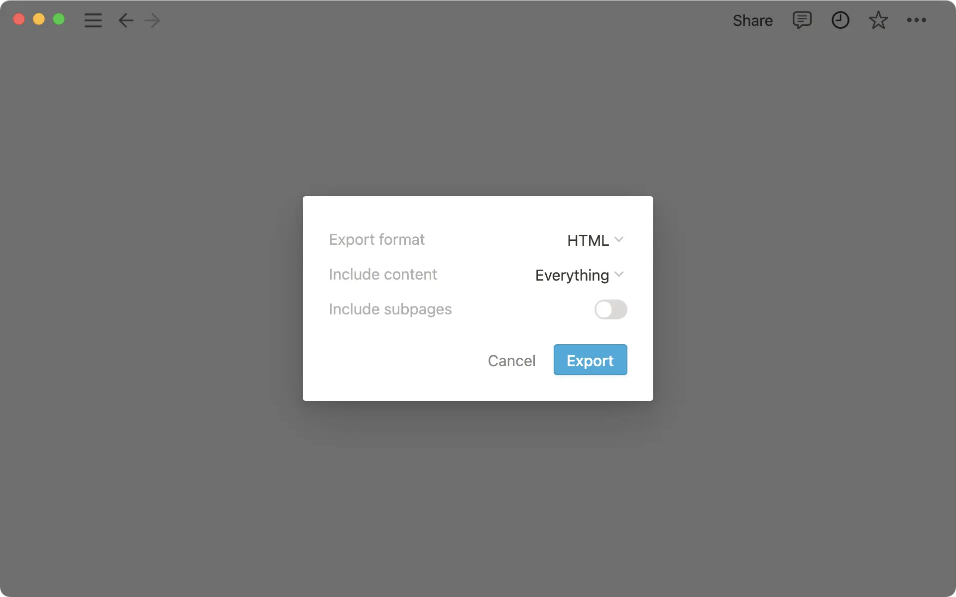 Export HTML