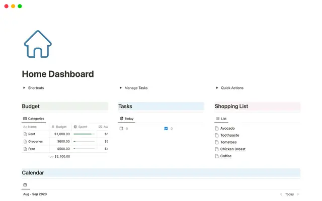 Home Dashboard