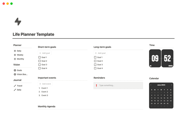 Life Planner • Time Blocking, Journal, Goals