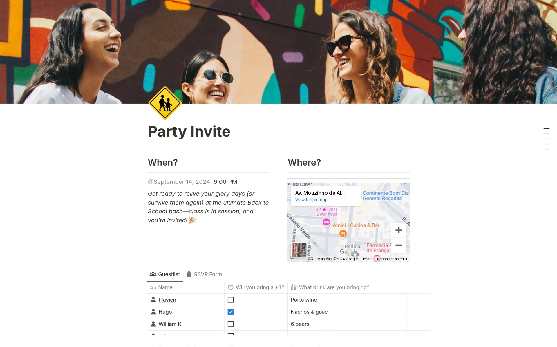 Xem trước mẫu cho Party invite with RSVP
