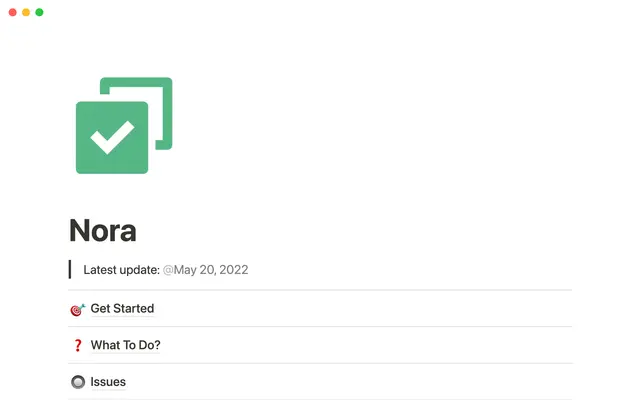 Nora project tracker