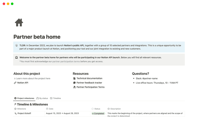 Partner beta home