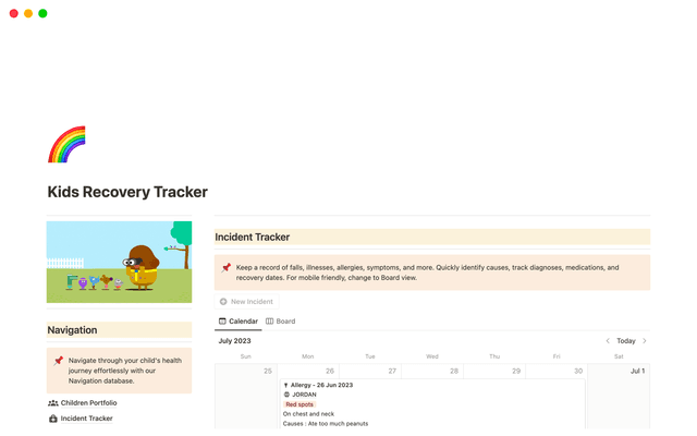 Kids Recovery Tracker