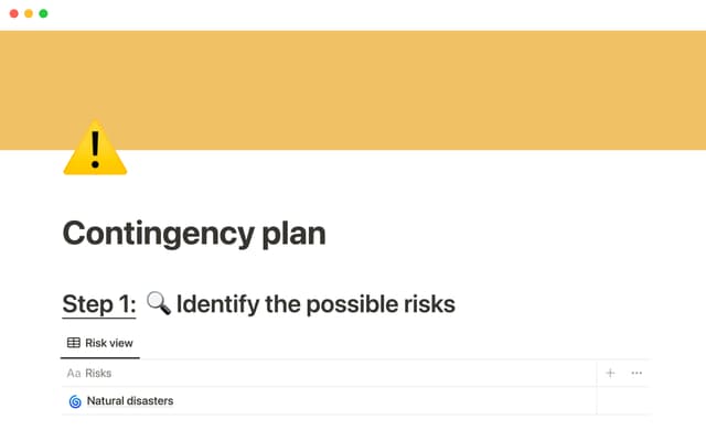 Contingency plan