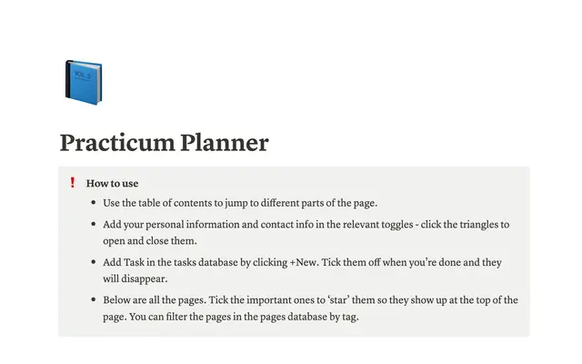 Practicum Planner