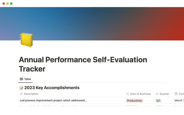 Annual Performance Self-Tracker