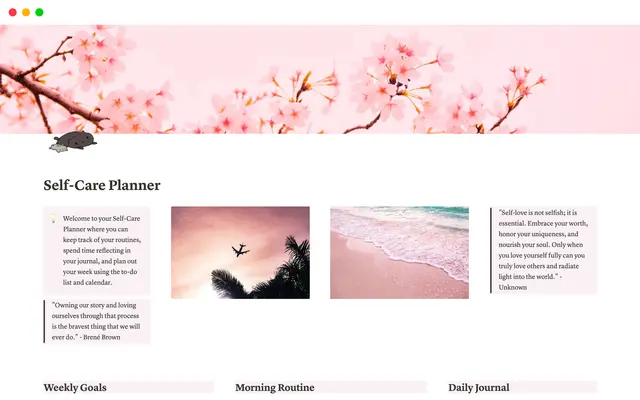 Self-Care Planner