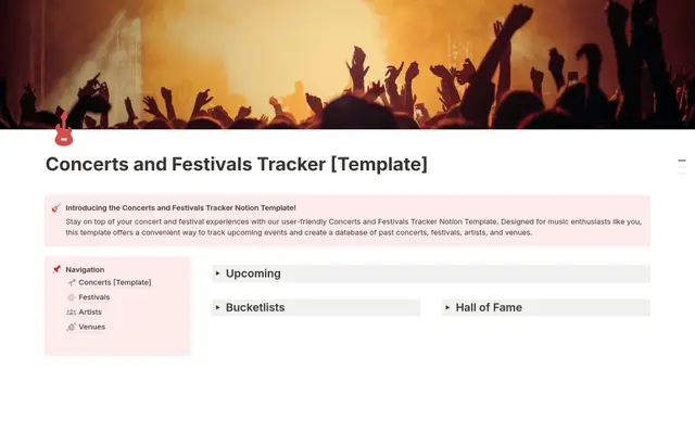 Concerts and Festivals Tracker
